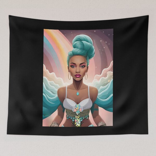 Item preview, Glam Woman Hair Wrap Rainbow Essence Tank Top designed and sold by Melan Designs.