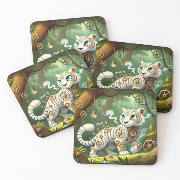 Item preview, Steampunk White Tiger designed and sold by Sillytoe.
