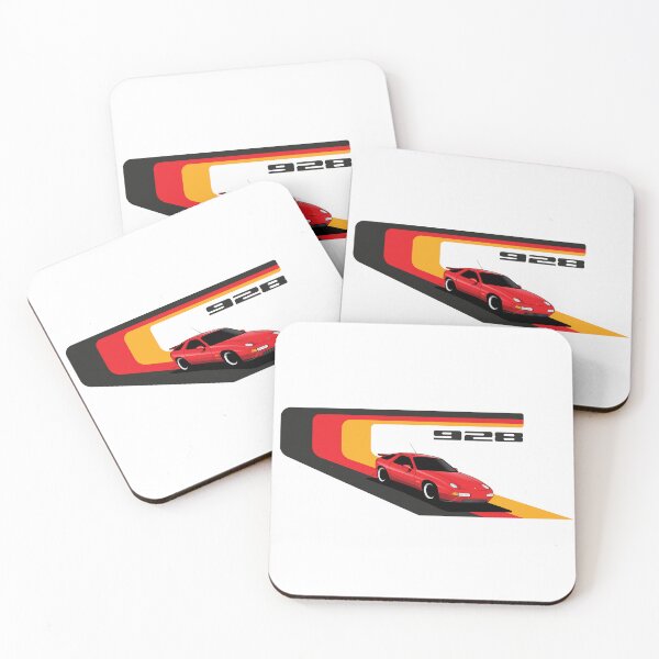 Artikelvorschau, Porsche 928 Retro mit deutscher Farbillustration entworfen und verkauft von blackdogshop.