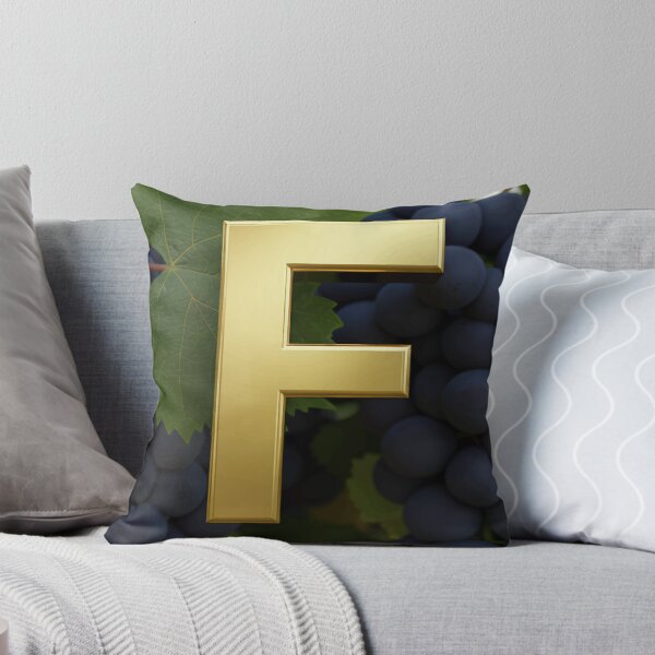 VINEYARD LETTER F Throw Pillow