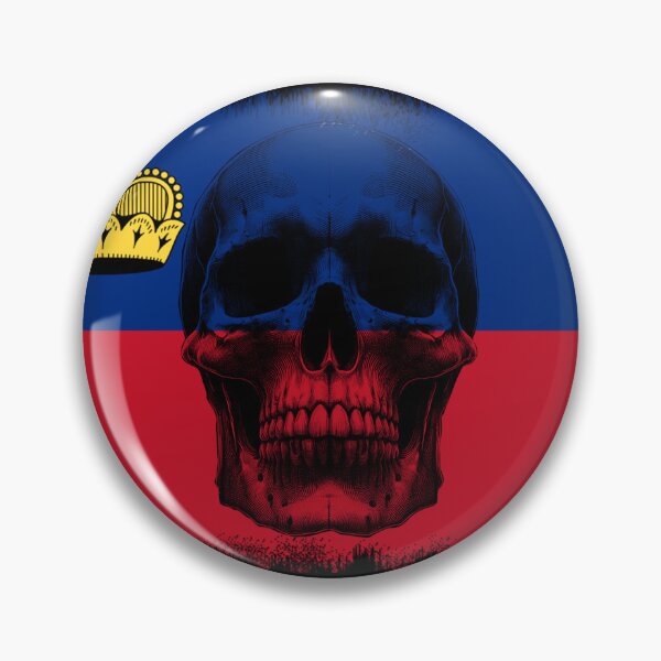 Item preview, LIECHTENSTEIN SKULL FLAG NATION RAREART COUNTRY HALLOWEEN #ogirdor designed and sold by ogirdorgraphics.