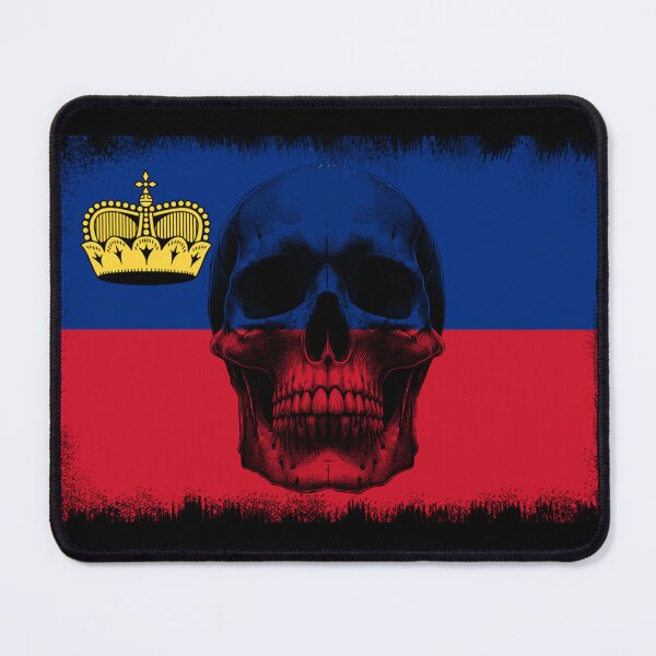 Item preview, LIECHTENSTEIN SKULL FLAG NATION RAREART COUNTRY HALLOWEEN #ogirdor designed and sold by ogirdorgraphics.