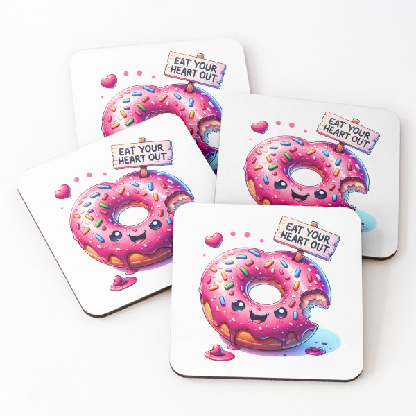 Item preview, Kawaii Donut - Eat Your Heart Out - Anti-Valentine Design designed and sold by Lola Mystique Boutique.
