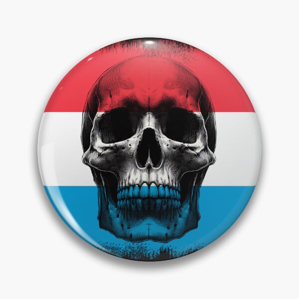 Item preview, LUXEMBOURG SKULL FLAG NATION RAREART COUNTRY HALLOWEEN #ogirdor designed and sold by ogirdorgraphics.