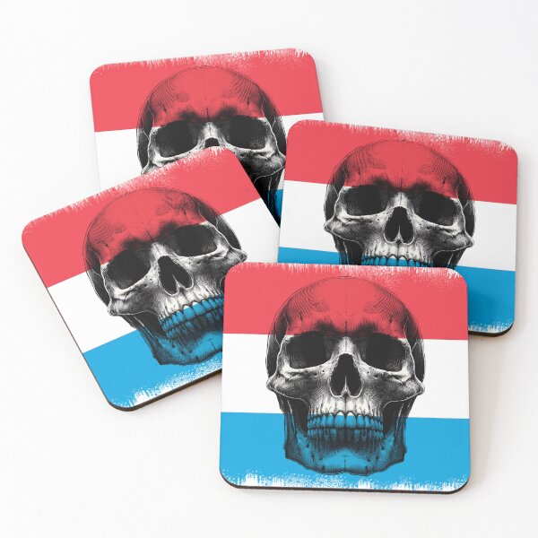 Item preview, LUXEMBOURG SKULL FLAG NATION RAREART COUNTRY HALLOWEEN #ogirdor designed and sold by ogirdorgraphics.