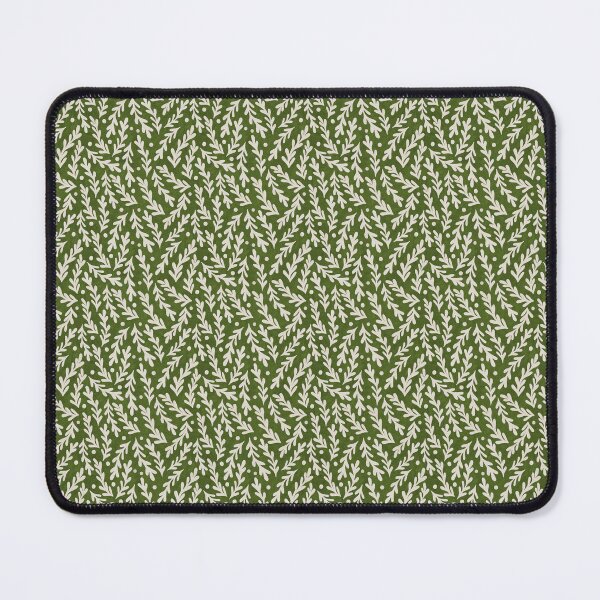 Item preview, Foliage - White on Olive green designed and sold by pixypalette.
