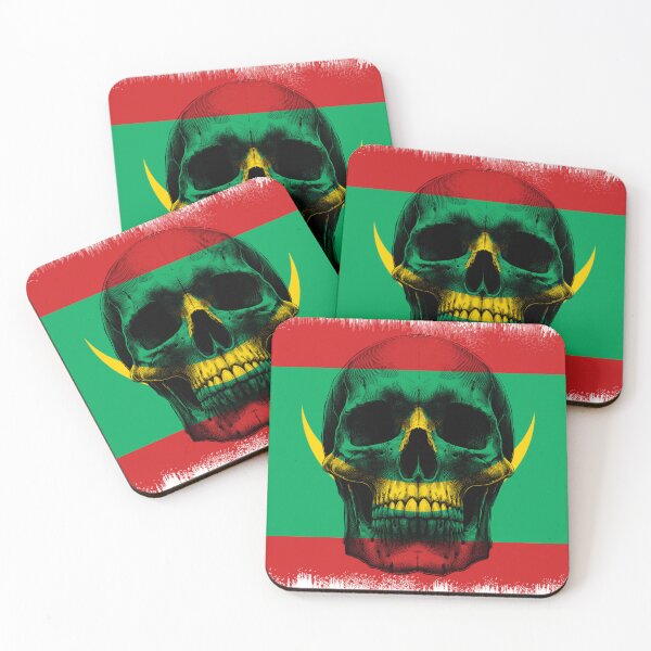 Item preview, MAURITANIA SKULL FLAG NATION RAREART COUNTRY HALLOWEEN #ogirdor designed and sold by ogirdorgraphics.