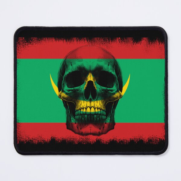 Item preview, MAURITANIA SKULL FLAG NATION RAREART COUNTRY HALLOWEEN #ogirdor designed and sold by ogirdorgraphics.