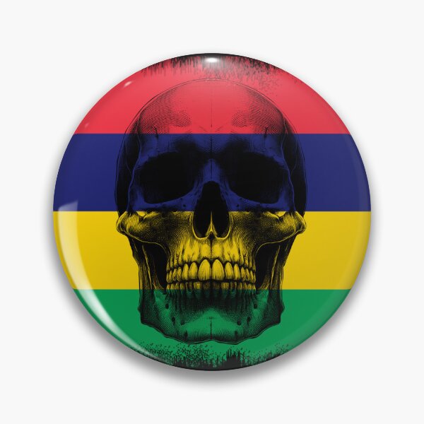 Item preview, MAURITIUS SKULL FLAG NATION RAREART COUNTRY HALLOWEEN #ogirdor designed and sold by ogirdorgraphics.
