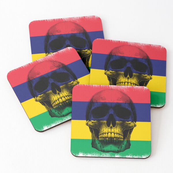 Item preview, MAURITIUS SKULL FLAG NATION RAREART COUNTRY HALLOWEEN #ogirdor designed and sold by ogirdorgraphics.
