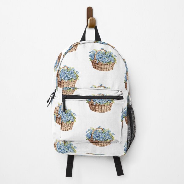 Item preview, Watercolor Wicker Basket with Forget-Me-Not Flowers designed and sold by silviaol.