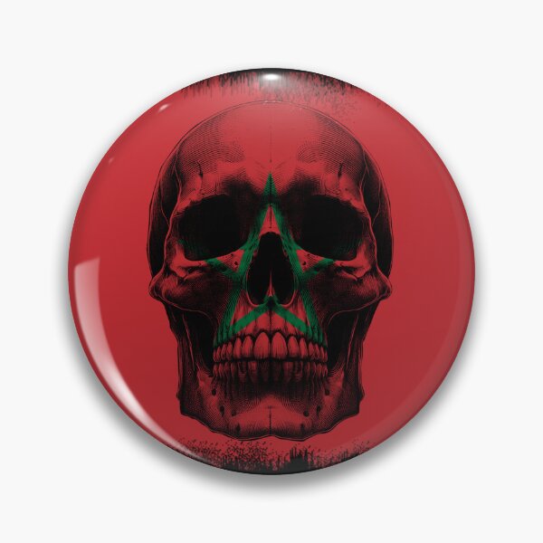 Item preview, MOROCCO SKULL FLAG NATION RAREART COUNTRY HALLOWEEN #ogirdor designed and sold by ogirdorgraphics.