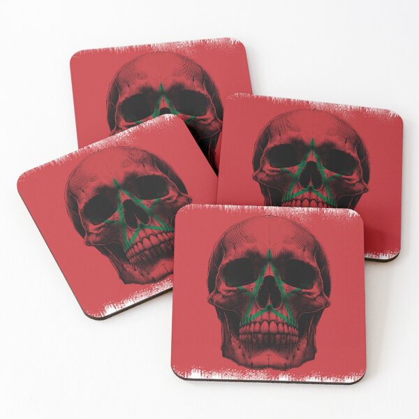 Item preview, MOROCCO SKULL FLAG NATION RAREART COUNTRY HALLOWEEN #ogirdor designed and sold by ogirdorgraphics.