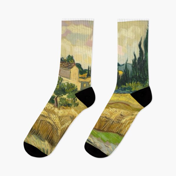 Artikelvorschau, Weizenfelder und Zypressen | Von Van Gogh inspirierte Provence-Landschaft entworfen und verkauft von CARRAANN.