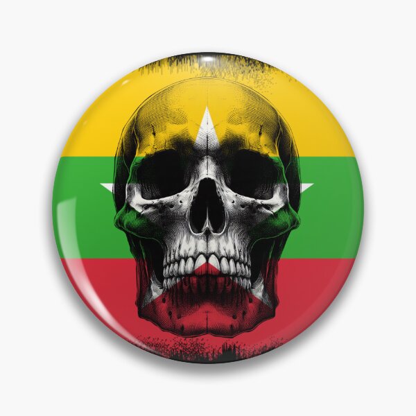 Item preview, MYANMAR SKULL FLAG NATION RAREART COUNTRY HALLOWEEN #ogirdor designed and sold by ogirdorgraphics.