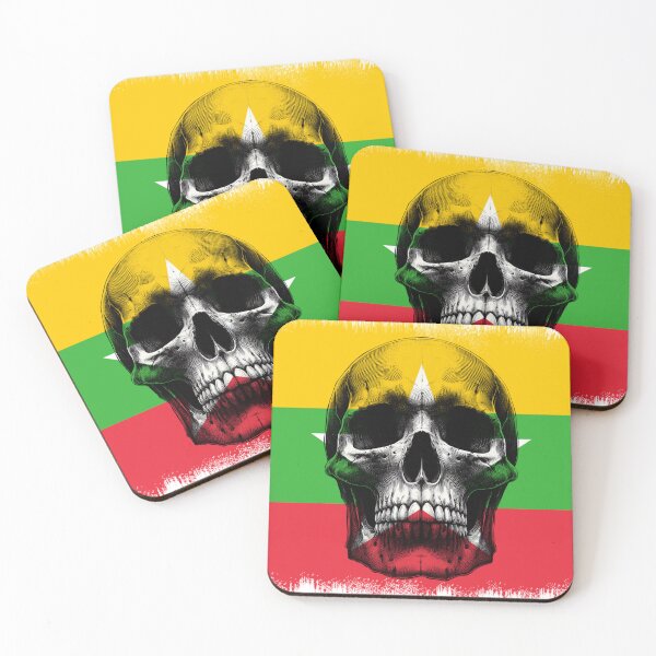 Item preview, MYANMAR SKULL FLAG NATION RAREART COUNTRY HALLOWEEN #ogirdor designed and sold by ogirdorgraphics.