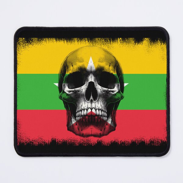 Item preview, MYANMAR SKULL FLAG NATION RAREART COUNTRY HALLOWEEN #ogirdor designed and sold by ogirdorgraphics.