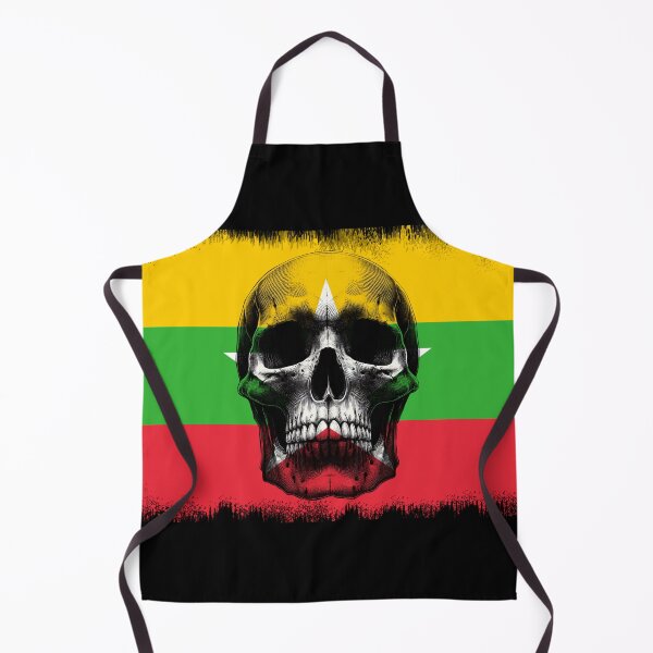 Item preview, MYANMAR SKULL FLAG NATION RAREART COUNTRY HALLOWEEN #ogirdor designed and sold by ogirdorgraphics.