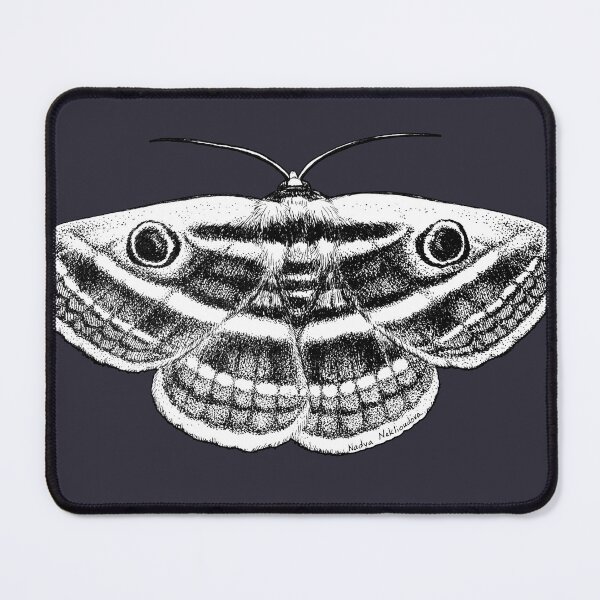 Item preview, Noctuid Moth horizontal - Owl Moth - Goth Moth Black & White Ink Drawing by Nadya Neklioudova designed and sold by Nadya Neklioudova.