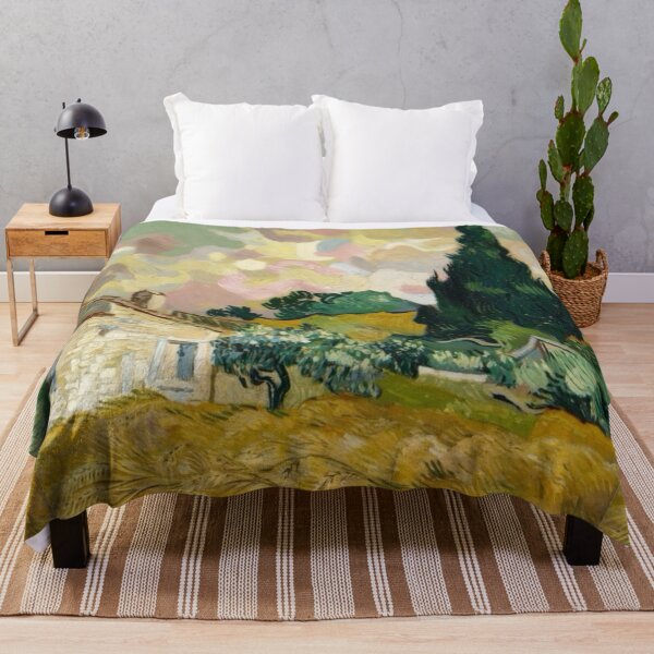 Item preview, Van Gogh-Style French Farmhouse | Post-Impressionist Golden Wheat Fields designed and sold by CARRAANN.