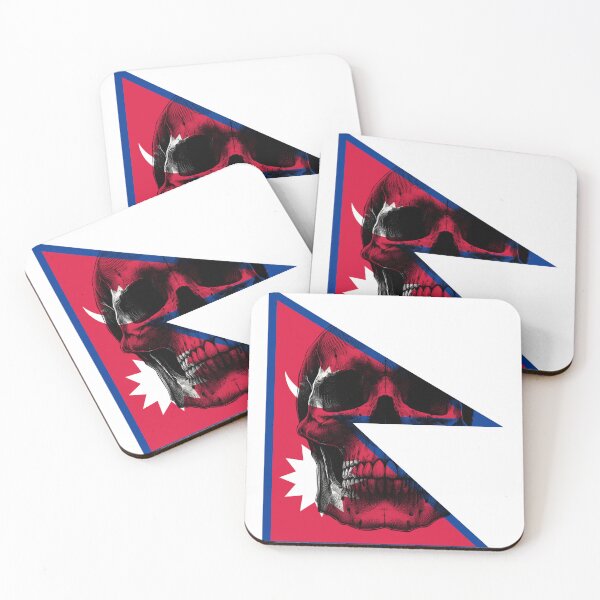 Item preview, NEPAL SKULL FLAG NATION RAREART COUNTRY HALLOWEEN #ogirdor designed and sold by ogirdorgraphics.
