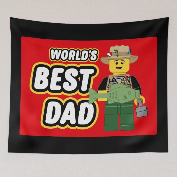 Item preview, World's Best Dad Fishing Minifig Sticker designed and sold by BlueSkyTheory.