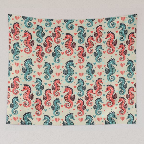 Item preview, Seahorses With Hearts Pattern designed and sold by Ghost on Toast.