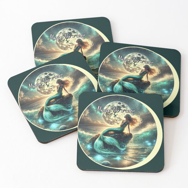 Item preview, "Moonlit Siren: Enchanting Mermaid Scene" designed and sold by AdelkoDesigns.