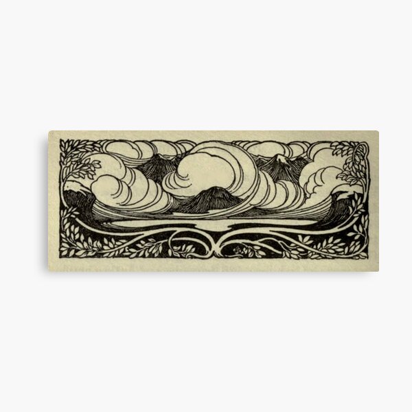 Art Nouveau Mountains Canvas Print