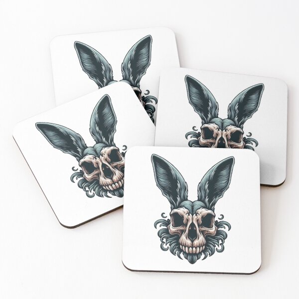 Item preview, Rabbit skull illustration design designed and sold by FLATVAC STICKER.