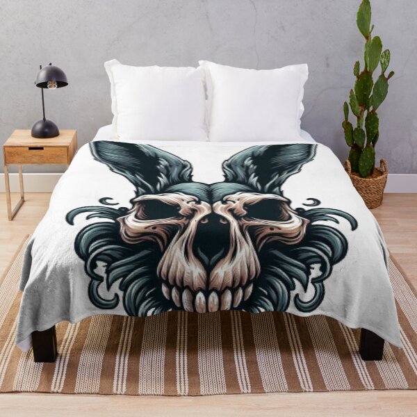 Item preview, Rabbit skull illustration design designed and sold by FLATVAC STICKER.