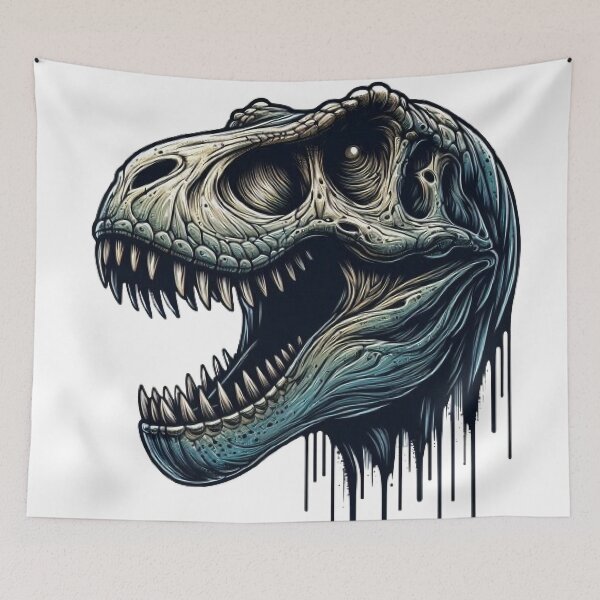 Item preview, T rex skull illustration design designed and sold by FLATVAC STICKER.