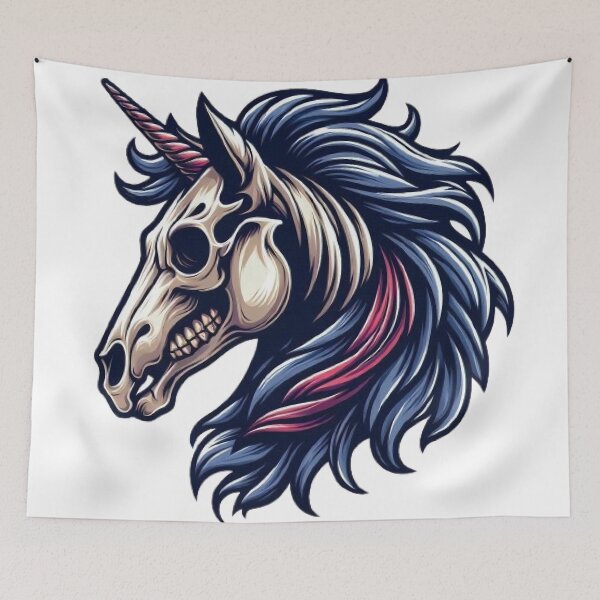 Item preview, Horse skull illustration design designed and sold by FLATVAC STICKER.