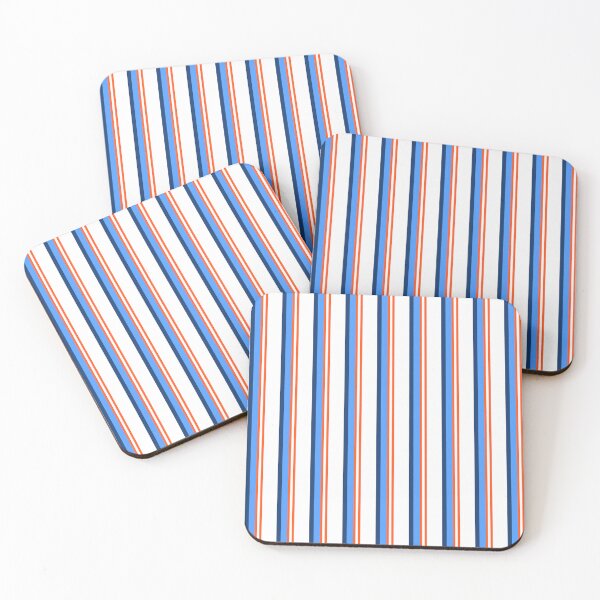 Item preview, Crisp Orange White and Blue Basic Stripe designed and sold by Sharon Schwalbe.