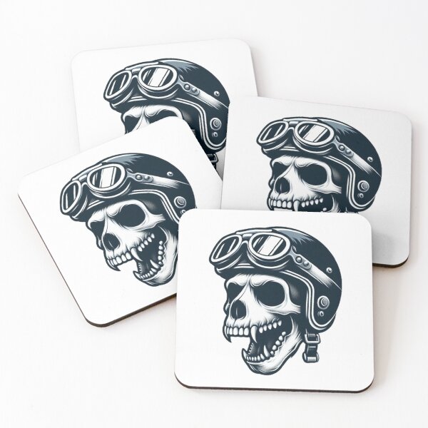 Item preview, Dog skull wearing a helmet designed and sold by FLATVAC STICKER.