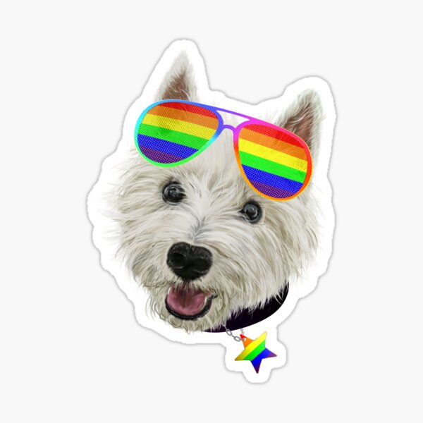 Item preview, Gay Pride Westie LGBT Dog Sunglasses designed and sold by brodyquixote.