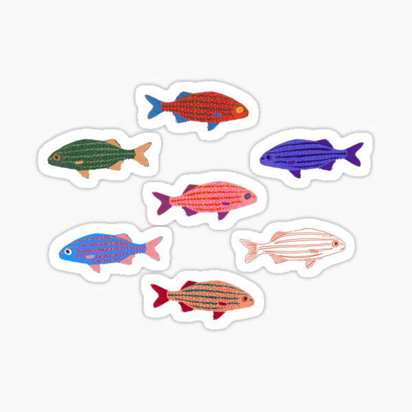 Item preview, rainbow fish sticker pack designed and sold by mjtelly.