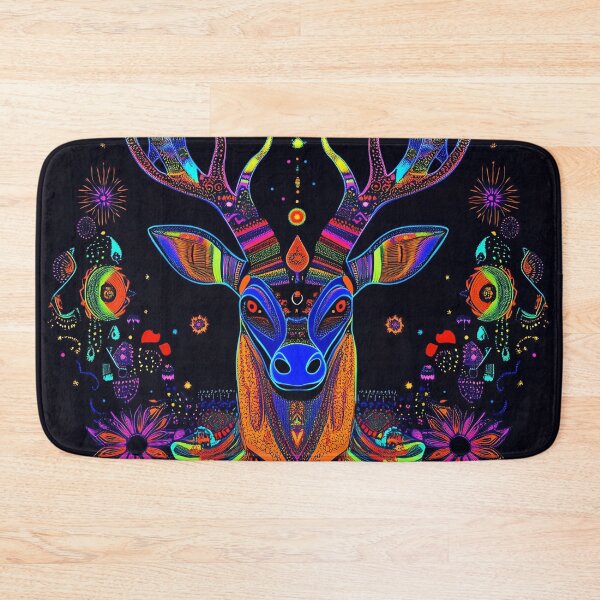 Item preview, Huichol Blue Deer – Mexican Psychedelic Visionary Art designed and sold by Mr.Psychedelia.
