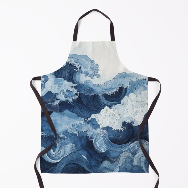 Item preview, Flowing Ocean Waves in Intricate Blue Patterns designed and sold by RobotKiller128.