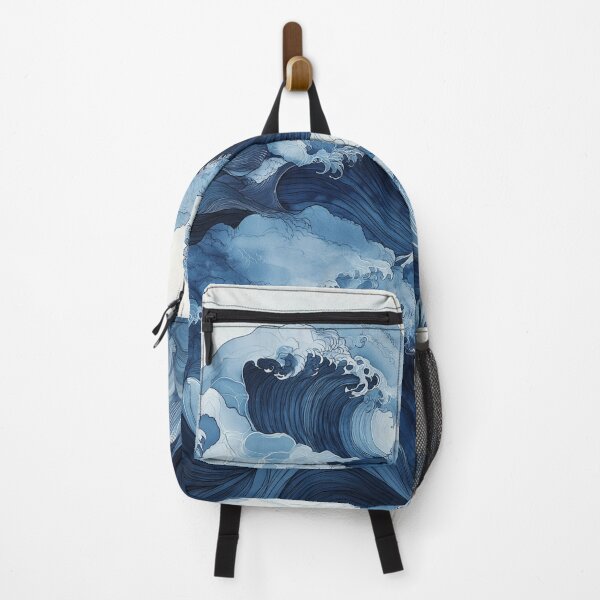 Item preview, Flowing Ocean Waves in Intricate Blue Patterns designed and sold by RobotKiller128.