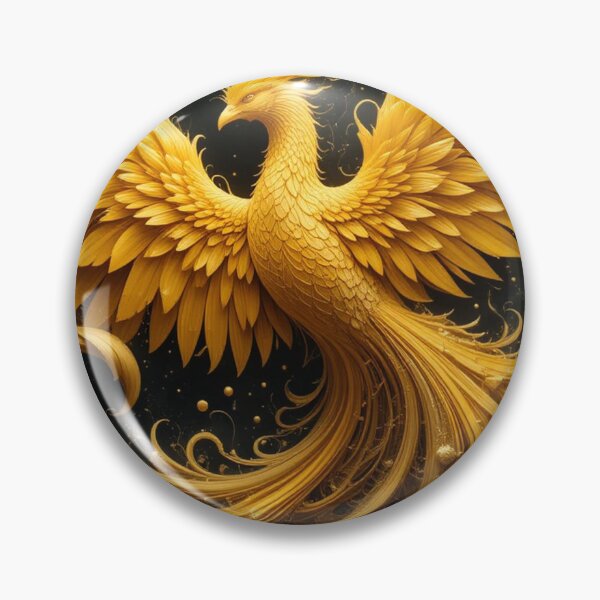 Artikelvorschau, Phoenix Gold: Wirbelnde Federn in strahlender Bewegung entworfen und verkauft von semenol.
