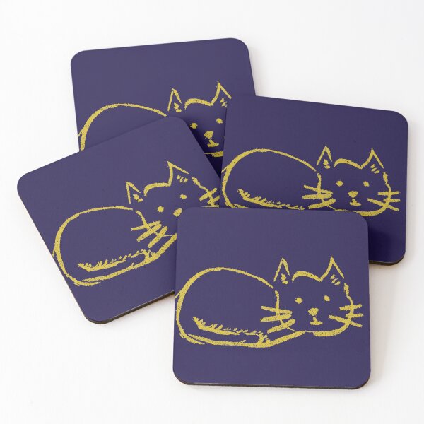 Item preview, Cat Loaf Mustard and Navy designed and sold by MagentaTwilight.