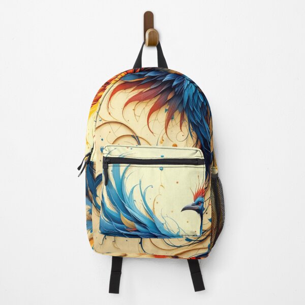 Item preview, Phoenix Whirl: Swirling Feathers in Blue, Red, and Gold designed and sold by semenol.