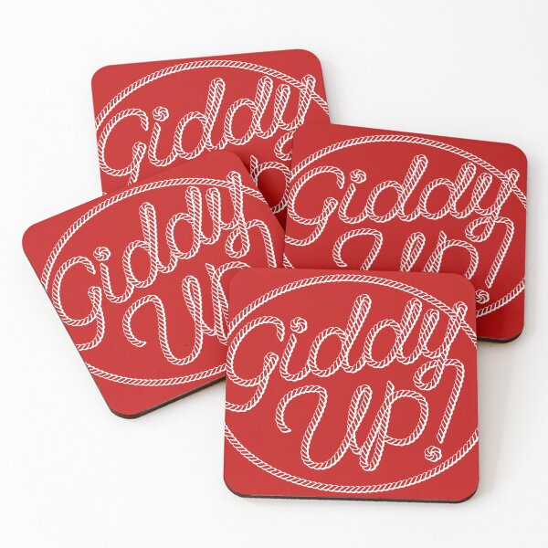 Item preview, Giddy-Up (White on Red) designed and sold by Justin Ellis.