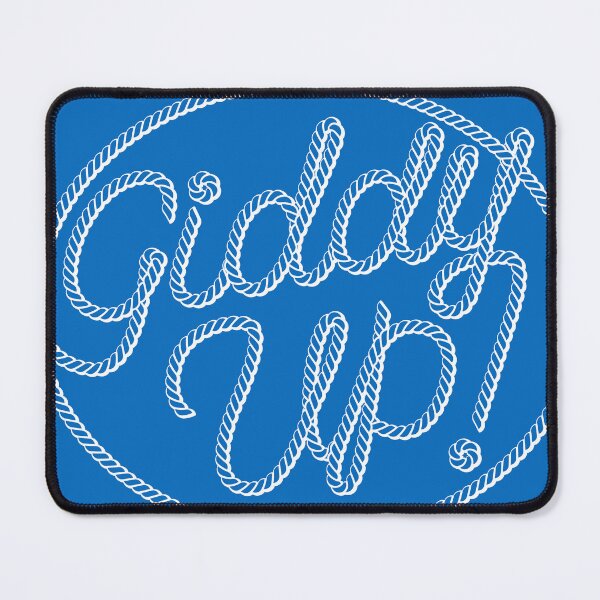 Item preview, Giddy-Up (White on Blue) designed and sold by Justin Ellis.