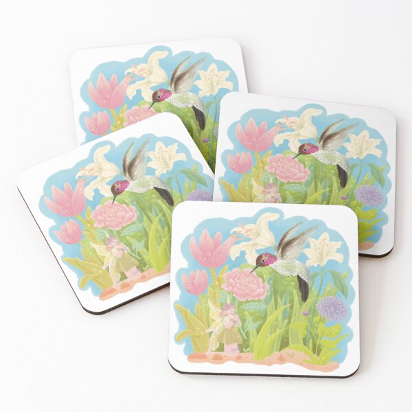 Item preview, peony fairy & hummingbird designed and sold by Ellora Elkalyn.