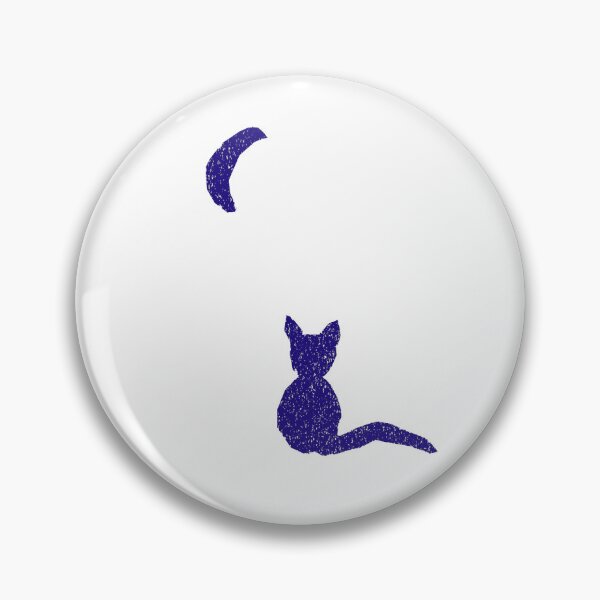 Item preview, Kitty with the Moon cut out blue designed and sold by MagentaTwilight.