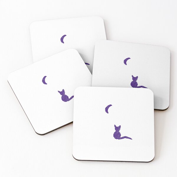 Item preview, Kitty with the Moon cut out purple designed and sold by MagentaTwilight.