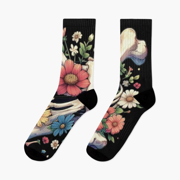 Item preview, Bones covered in flowers designed and sold by FLATVAC STICKER.