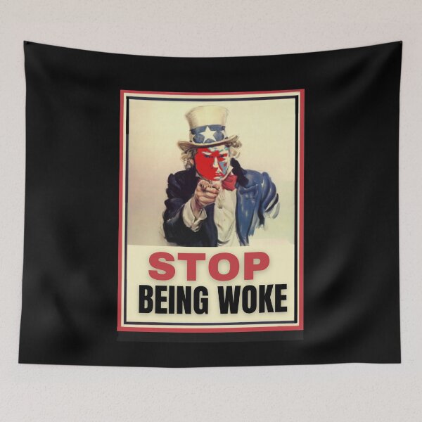 Item preview, Stop Being Woke Trump Uncle Sam designed and sold by Flirt-Teez.